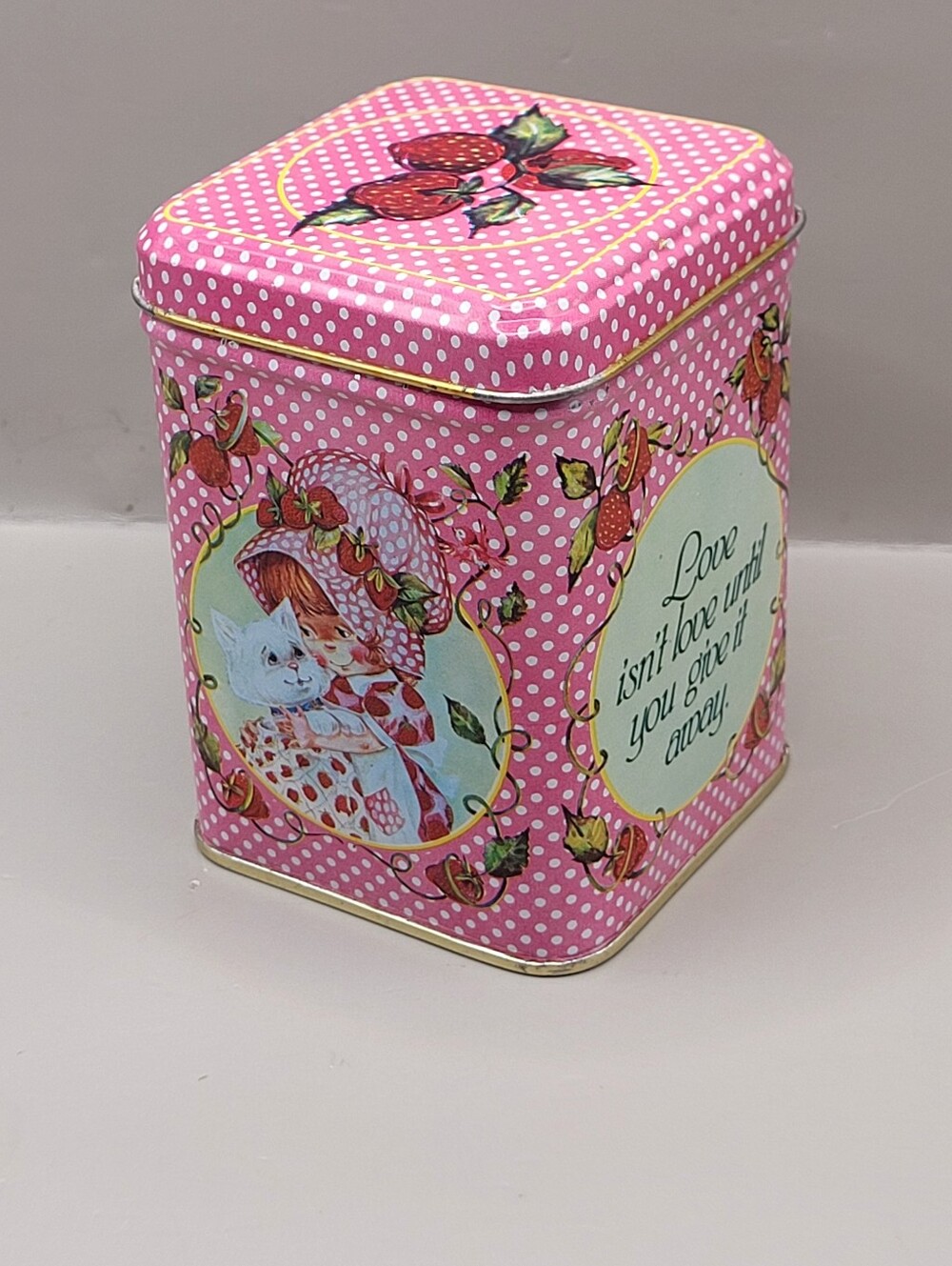 Vintage Strawberry Shortcake 1981 Jasco Wicks N Tins Style Scented Candle Tin